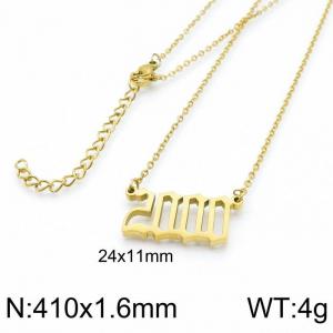 SS Gold-Plating Necklace - KN202746-LB