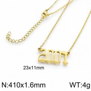 SS Gold-Plating Necklace - KN202747-LB
