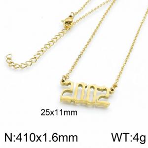 SS Gold-Plating Necklace - KN202748-LB