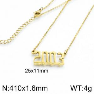 SS Gold-Plating Necklace - KN202749-LB