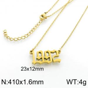 SS Gold-Plating Necklace - KN202750-LB