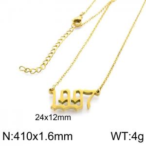 SS Gold-Plating Necklace - KN202752-LB