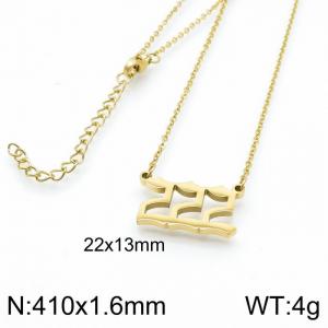 SS Gold-Plating Necklace - KN202754-LB