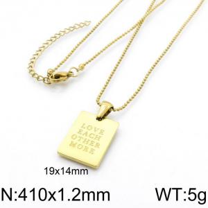 SS Gold-Plating Necklace - KN202764-LB