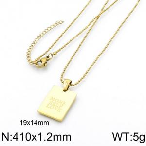 SS Gold-Plating Necklace - KN202765-LB