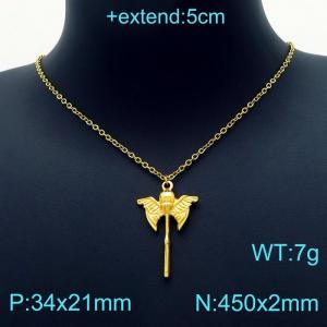 SS Gold-Plating Necklace - KN202915-Z