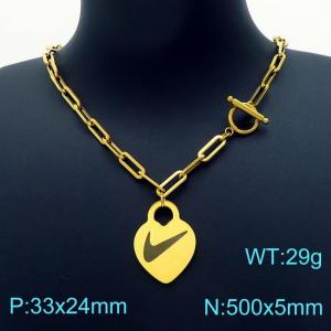 SS Gold-Plating Necklace - KN202924-Z