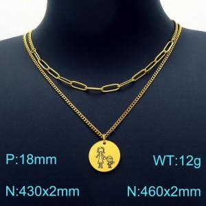 SS Gold-Plating Necklace - KN202926-Z