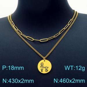 SS Gold-Plating Necklace - KN202930-Z