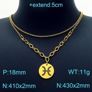 SS Gold-Plating Necklace - KN202934-Z