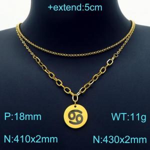 SS Gold-Plating Necklace - KN202940-Z