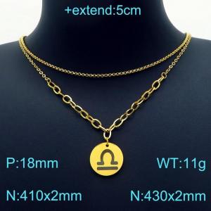 SS Gold-Plating Necklace - KN202944-Z