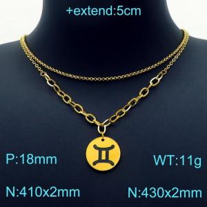 SS Gold-Plating Necklace - KN202946-Z