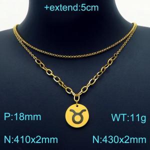SS Gold-Plating Necklace - KN202948-Z