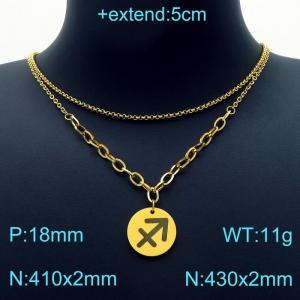 SS Gold-Plating Necklace - KN202950-Z