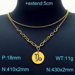 SS Gold-Plating Necklace - KN202952-Z