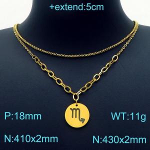SS Gold-Plating Necklace - KN202954-Z