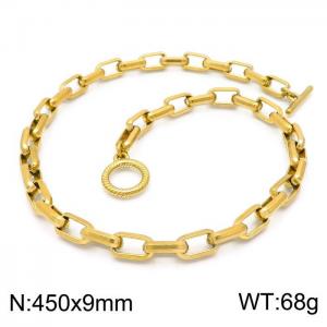SS Gold-Plating Necklace - KN202975-Z
