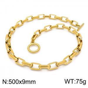 SS Gold-Plating Necklace - KN202976-Z