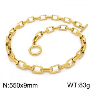 SS Gold-Plating Necklace - KN202977-Z