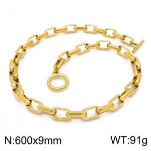SS Gold-Plating Necklace - KN202978-Z
