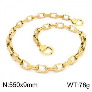 SS Gold-Plating Necklace - KN202985-Z