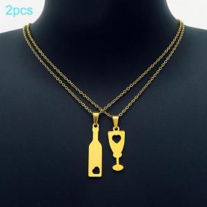 SS Gold-Plating Necklace - KN203013-HI