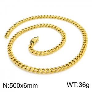 SS Gold-Plating Necklace - KN203046-Z