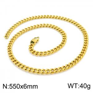 SS Gold-Plating Necklace - KN203047-Z