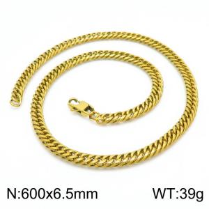 SS Gold-Plating Necklace - KN203058-Z