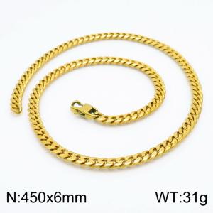 SS Gold-Plating Necklace - KN203065-Z