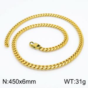 SS Gold-Plating Necklace - KN203065-Z