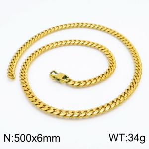SS Gold-Plating Necklace - KN203066-Z