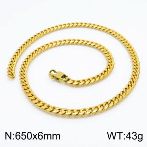 SS Gold-Plating Necklace - KN203069-Z