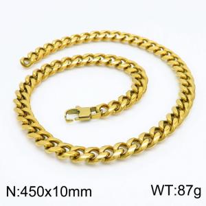 SS Gold-Plating Necklace - KN203095-Z