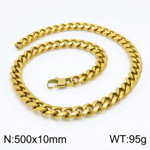 SS Gold-Plating Necklace - KN203096-Z