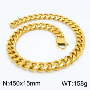 SS Gold-Plating Necklace - KN203135-Z