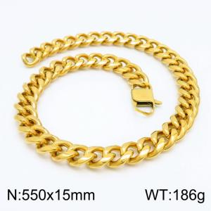 SS Gold-Plating Necklace - KN203137-Z