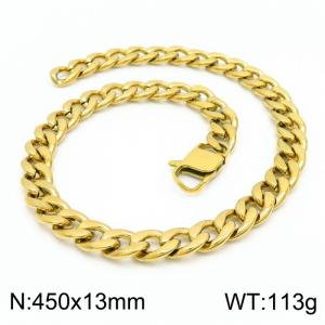 SS Gold-Plating Necklace - KN203145-Z