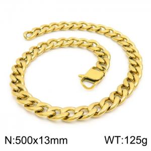 SS Gold-Plating Necklace - KN203146-Z