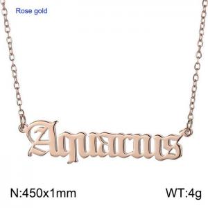 SS Rose Gold-Plating Necklace - KN203194-BLX