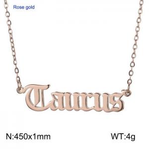 SS Rose Gold-Plating Necklace - KN203197-BLX