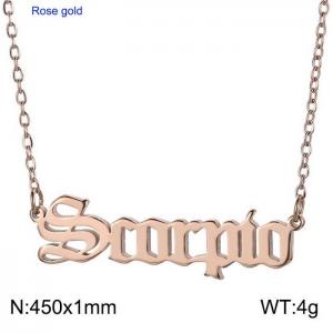 SS Rose Gold-Plating Necklace - KN203203-BLX