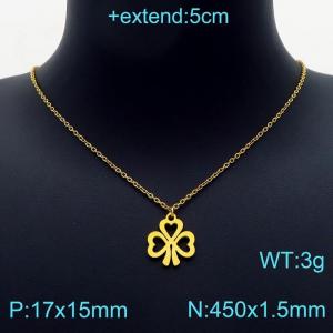 SS Gold-Plating Necklace - KN203219-Z