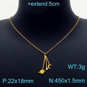 SS Gold-Plating Necklace - KN203221-Z