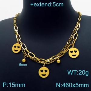 SS Gold-Plating Necklace - KN203255-Z
