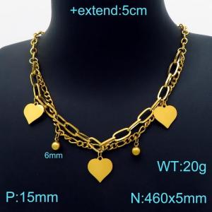 SS Gold-Plating Necklace - KN203256-Z