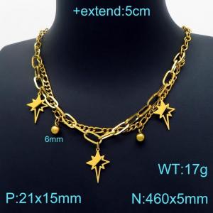 SS Gold-Plating Necklace - KN203257-Z