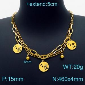 SS Gold-Plating Necklace - KN203258-Z
