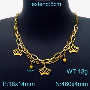 SS Gold-Plating Necklace - KN203259-Z